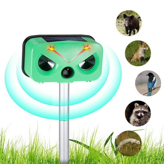 Jahy2Tech Ultrasonic Outdoor Animal Repeller, Outdoor Solar Powered Animal Repeller Waterproof with Motion Sensor & Flashing Light