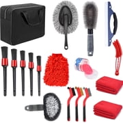 JahyElec 18Pcs Car Detailing Kit, Car Cleaning Kit with Interior Tools Wheel Hub for Cleaning Interior Exterior Wheels and Dashboard Surfaces