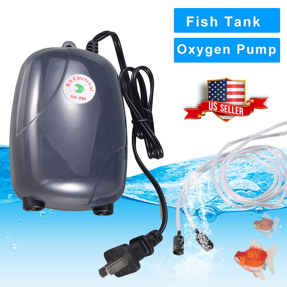 JahyElec 2 Air Bubble Disk Stone Aerator 110V Stabe 120 Gal Aquarium Fish Tank Pond Pump Hydroponic Oxygen
