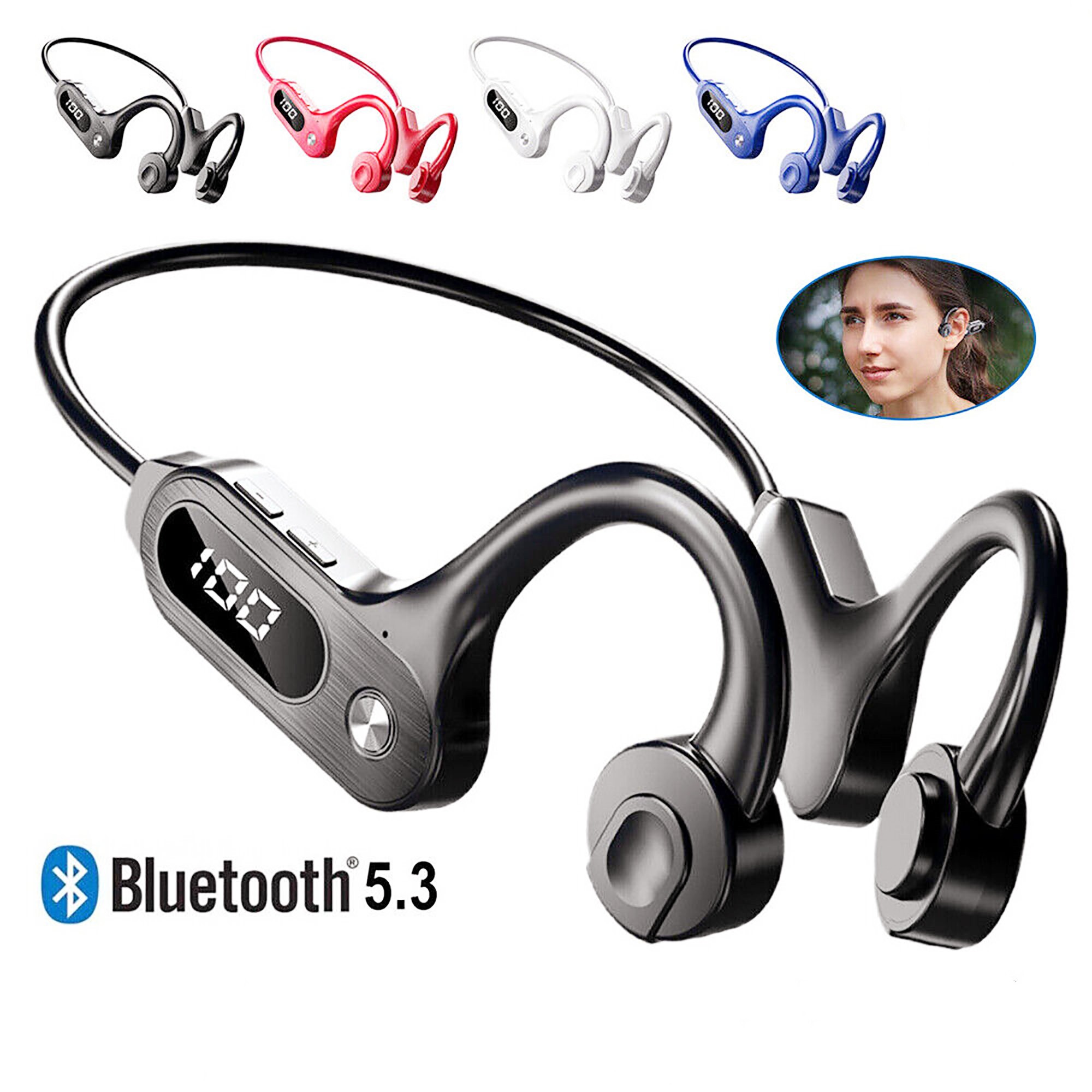 JahyElec Bone Conduction Headphones Bluetooth 5.3 Wireless Earphones