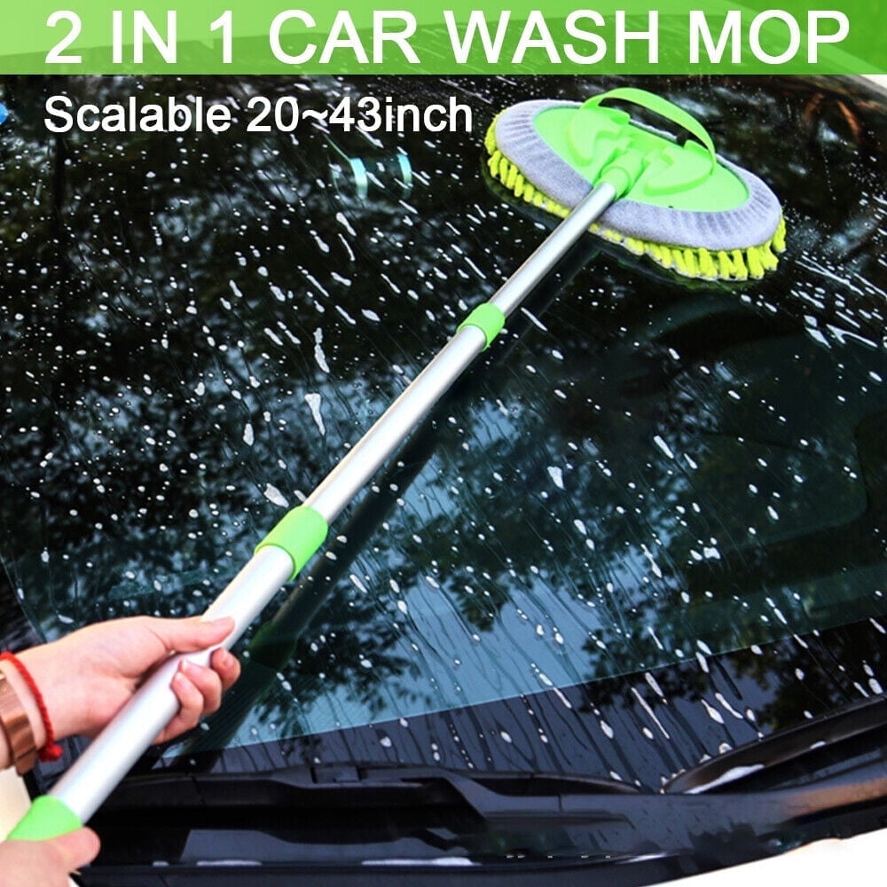JahyElec Car Wash Brush Extendable Pole Revolving Care Washing Brush Sponge Cleaning