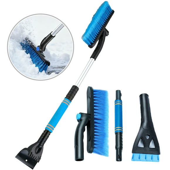 JahyElec Extendable Ice Scraper Snow Brush360 Pivoting Snow Scraper with Squeegee Foam Grip Emergency Snow Shovel for Car