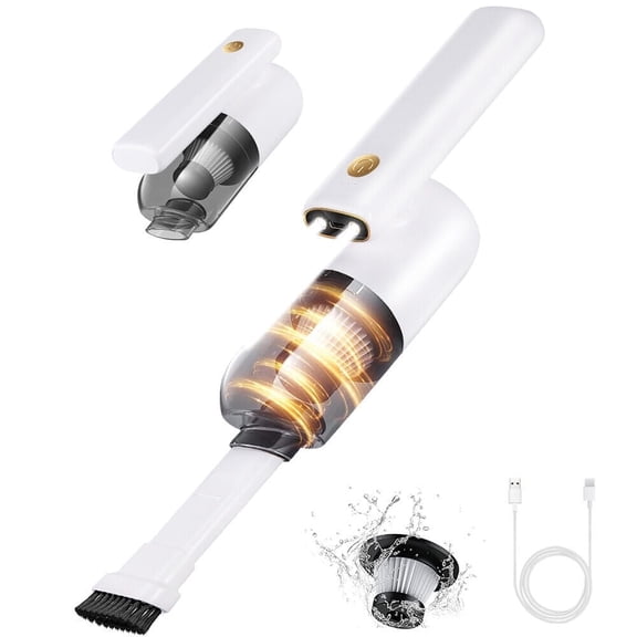 JahyElec Mini Wireless Handheld Vacuum Cleaner, 5000Pa Suction, Battery Powered, HEPA Wet/Dry Vacuum Cleaner, White