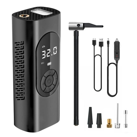 JahyElec Portable Tire Inflator with LED Light 150PSI Air Compressor for Cars and Bikes Convenient Design