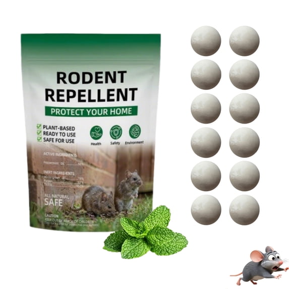 JahyElec Rodent Repellent 12 Balls, Mouse Repellent Indoor for House Car & Garage – Safe Peppermint Oil Moth Balls for Rodents Rat & Mice Repellent for Home Office & Outdoors