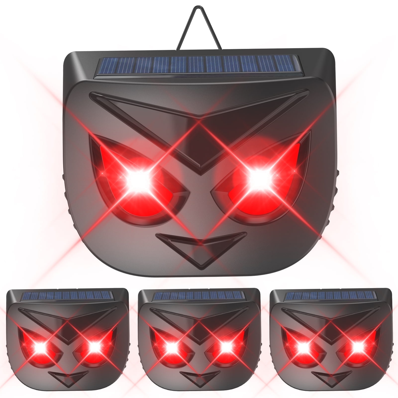 JahyElec Solar Animal Repeller, 4-pack with LED Lights for Outdoor Nighttime Protection Suitable for Repelling Coyotes Deer Cats from Yards
