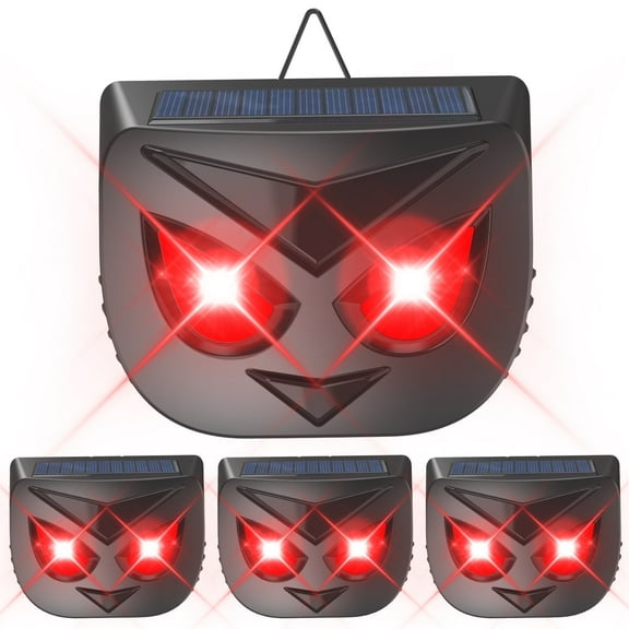 JahyElec Solar Animal Repeller, 4-pack with LED Lights for Outdoor Nighttime Protection Suitable for Repelling Coyotes Deer Cats from Yards