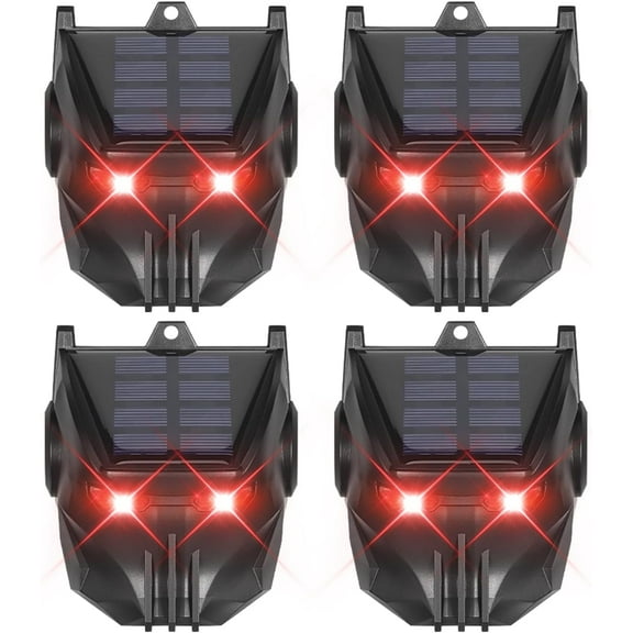 JahyElec Solar Nocturnal Animal Repeller4Pack Predator Control Red LED Strobe Lights Deer Skunk Raccoon Repellent for Garden