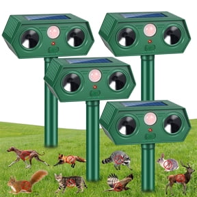JahyElec Solar Ultrasonic Animal Repellent,4 Pack Cat Repeller Outdoor Deer Deterrent Devices with Motion Sensor to Raccoon Rabbit Dog Skunk with lP44 Waterproof for Yard Garden