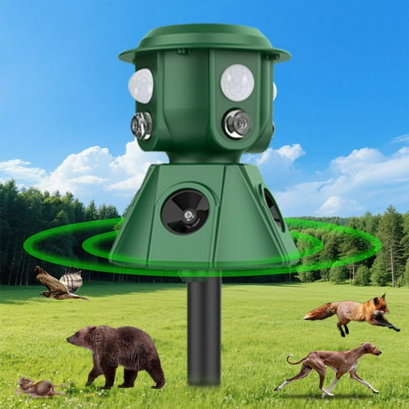 JahyElec Solar Ultrasonic Animal Repeller, 360 All Round Cat Repellent Outdoor Motion Detection Animal Deterrent Devices for Skunk Squirrel Raccoon