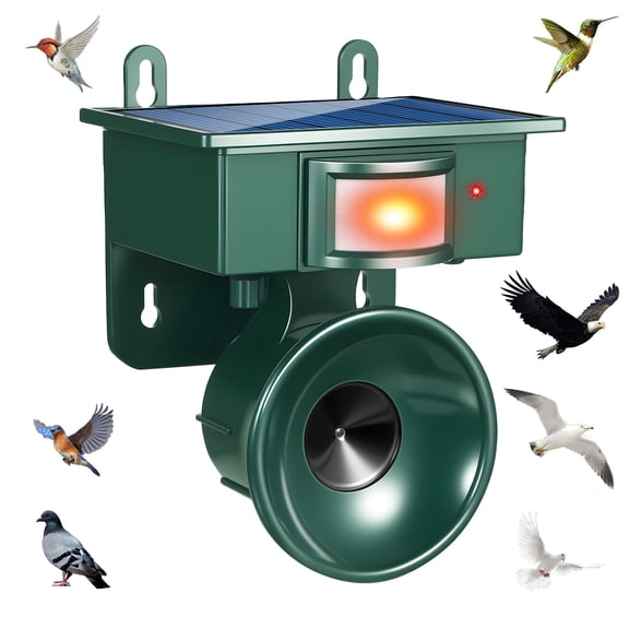 JahyElec Solar Ultrasonic Bird Repellent Devices Outdoor, Waterproof Solar Woodpecker Deterrent Ultrasonic Crows Pigeon Repeller Motion with Bird Control System for Yard Garden Balcony & House