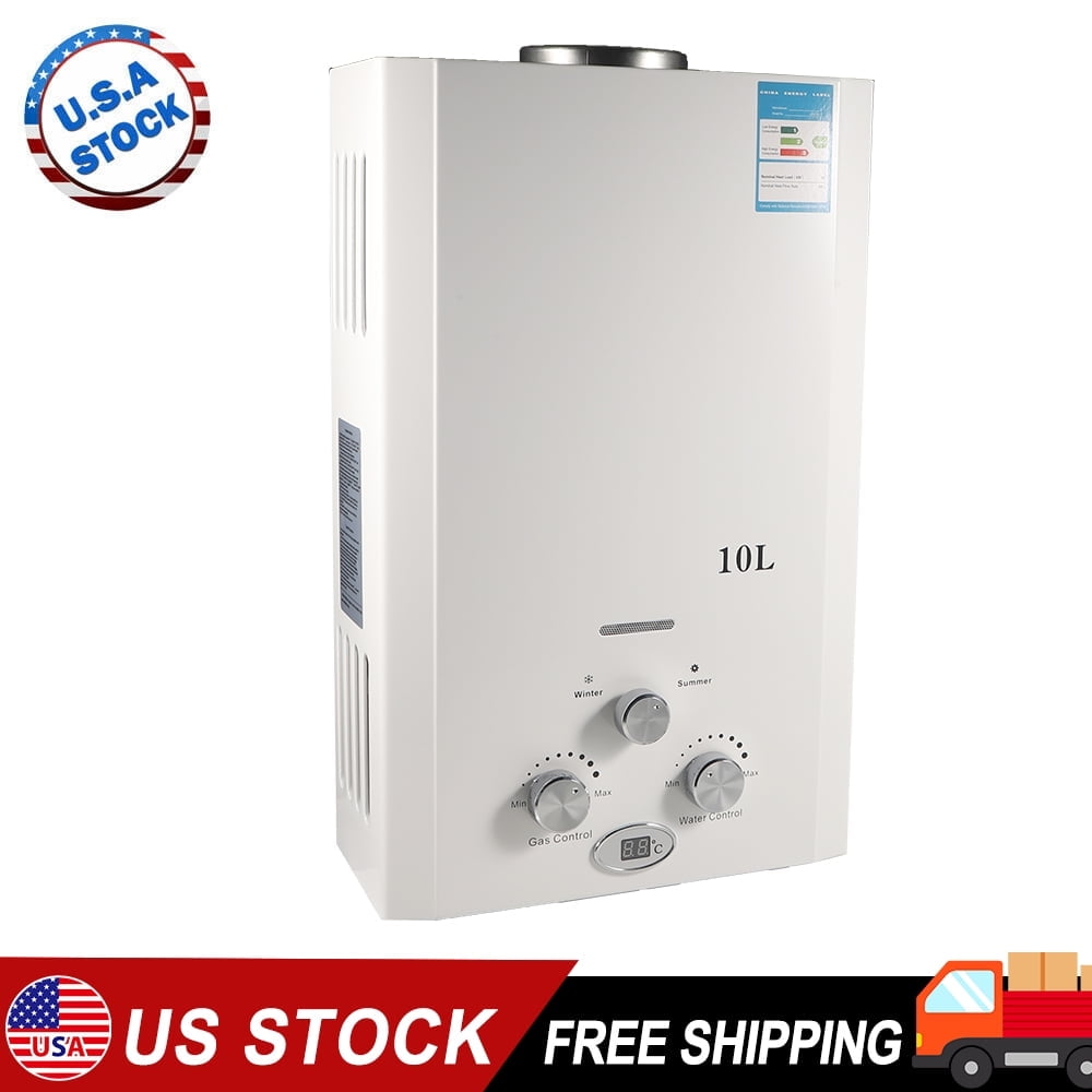 JLLOM 8L Natural Gas Water Heater, Instant Hot Water, Compact