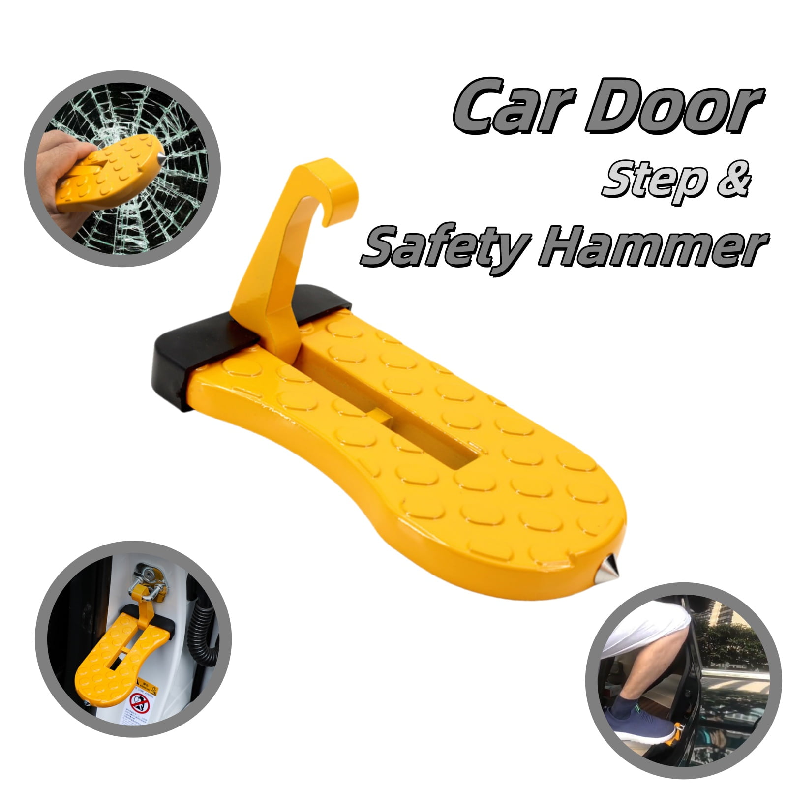 JahyElec Universal Car Door Step With Foldable Design And Anti-Skid ...