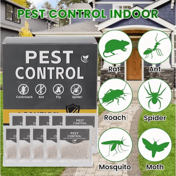 JahyShow 10-Pack Natural Pest Control Pouches, Peppermint Oil Deterrent for Indoor & Outdoor Use, Safe for Home & Kitchen
