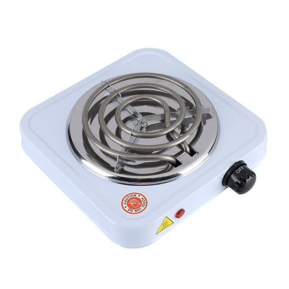JahyShow 1000W Electric Hot Plate For Cooking In White Featuring 5 Temperature Settings Perfect For Home Dorm Office And Camping