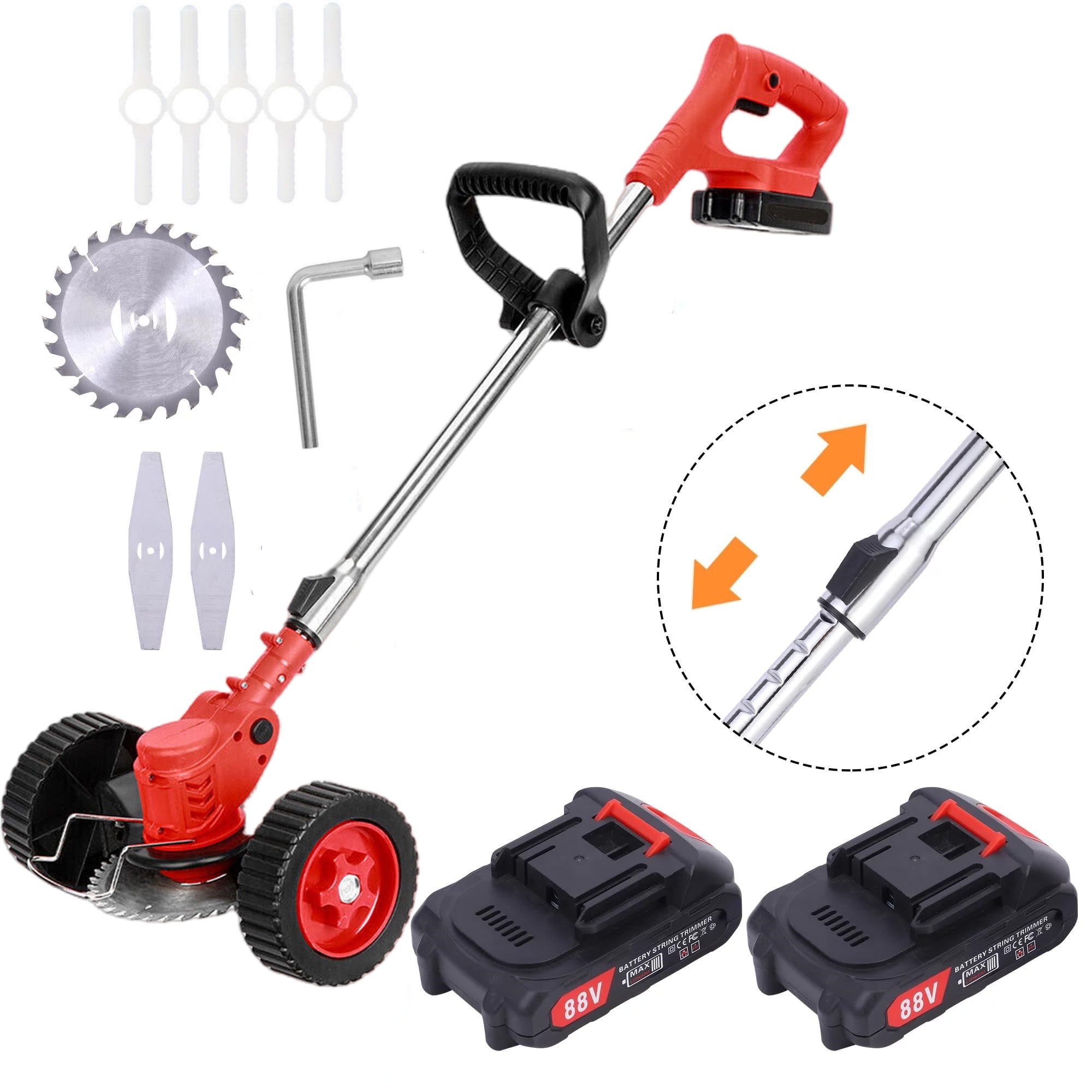 JahyShow 3 in 1 Electric Weed Eater 21V Cordless Push Lawn Trimmer with