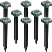JahyShow 8 PCS Mole Repellent Solar Powered 8 Pack, Waterproof Vole Chipmunk Outdoor, Gopher Ultrasonic for Lawn Garden, Groundhog Repeller, Snake