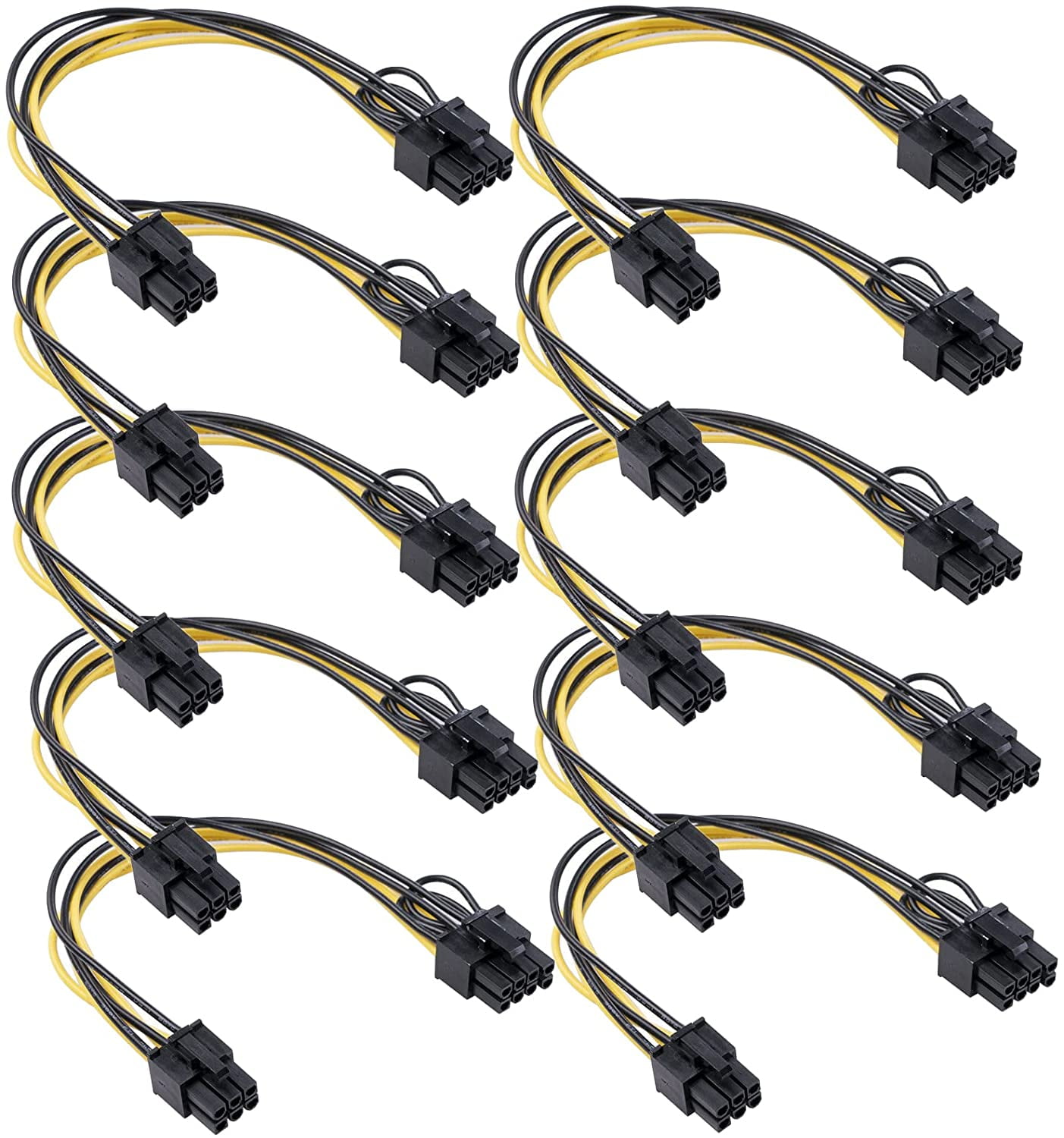 JahyShow 8 Pin Male to Dual 8 Pin (6+2) Male PCI Express Power Adapter