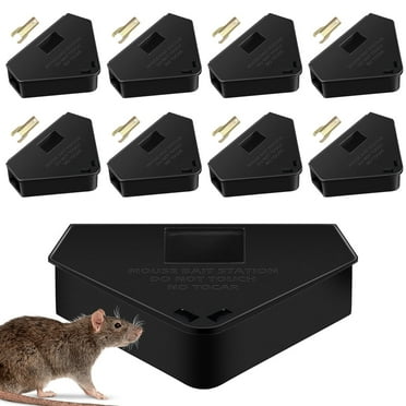 JahyShow Mouse Bait Station, Indoor & Outdoor, Child-Resistant Trap with 8 Stations and 8 Keys