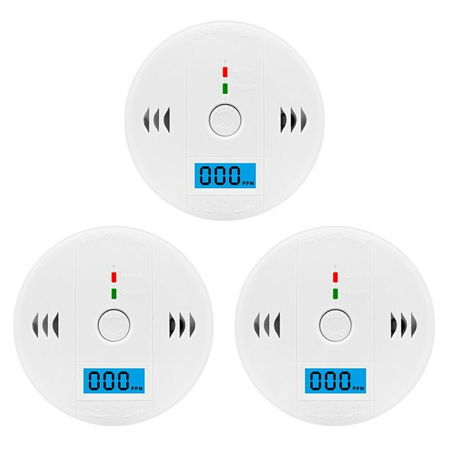 JahyShow CO Detector 3Pack BatteryPowered Carbon Monoxide Alarms with UL2034 Compliance
