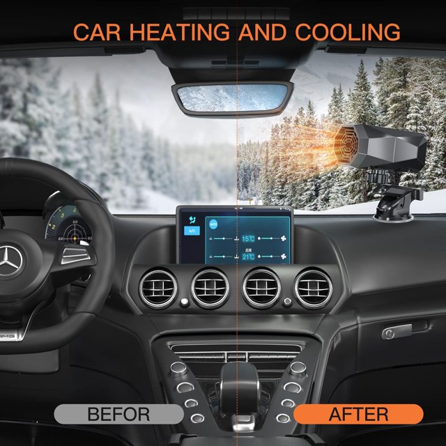 JahyShow Car Heater Defroster 2 in 1 Windshield Defogger, 12V 150W