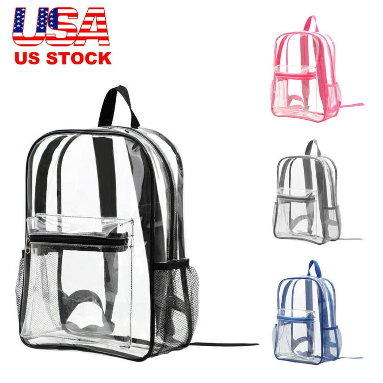 JahyShow Clear Backpack Heavy Duty PVC Transparent Backpack with Reinforced  Strap for College Workplace(Black) - Walmart.com