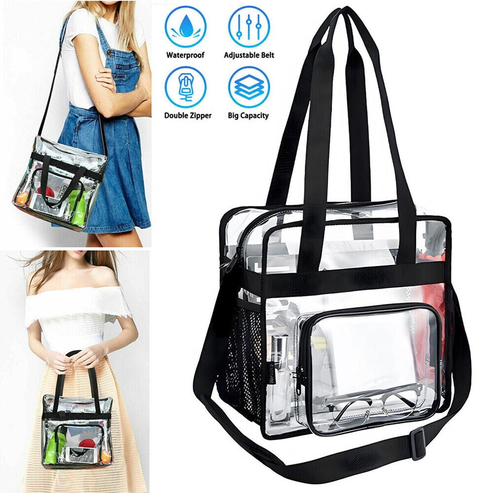 JahyShow Clear Crossbody Purse Bag Stadium Approved Clear Tote Bag with Strap for Concert Sports Games