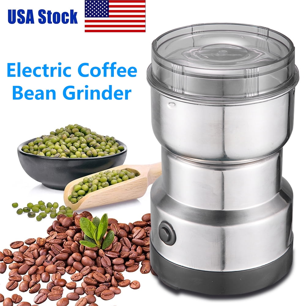1pc,Powerful Electric Coffee Bean Grinder with One-Touch Control - Grind  Spices, Herbs, Nuts, and Espresso Beans - Includes Brush and Large Capacity  - Blue