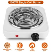 JahyShow Electric Hot Plate Single Burner for Cooking At Home Dorm Office Or Camping- White