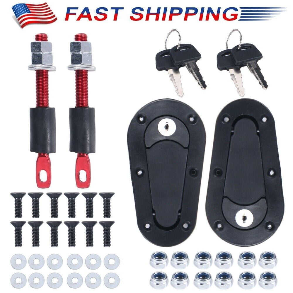 JahyShow Locking Hood Latch Pin Kit Black or Carbon Fiber, Universal