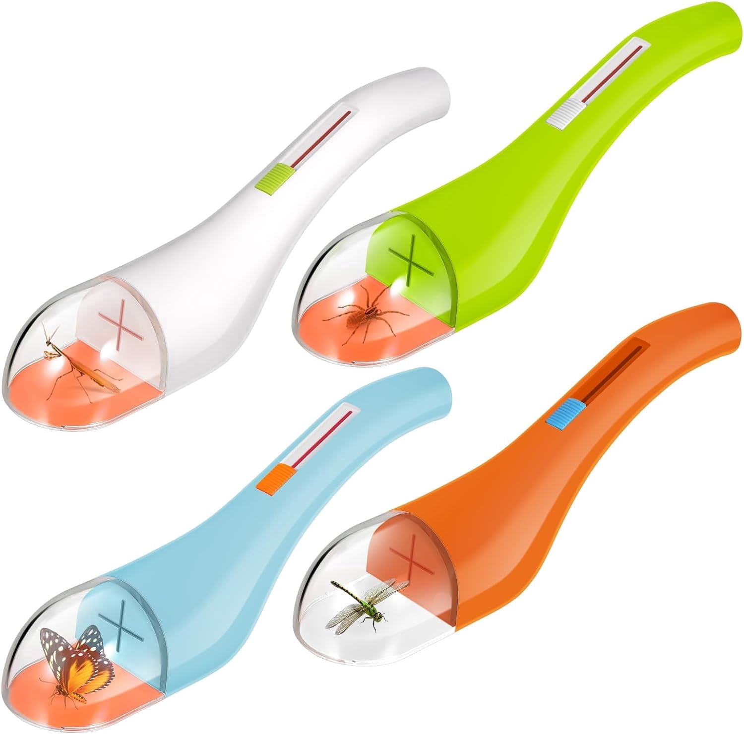 KingFurt 4 Pack Catch-a-Bug Set Colorful Bug Catchers Insect Catching ...