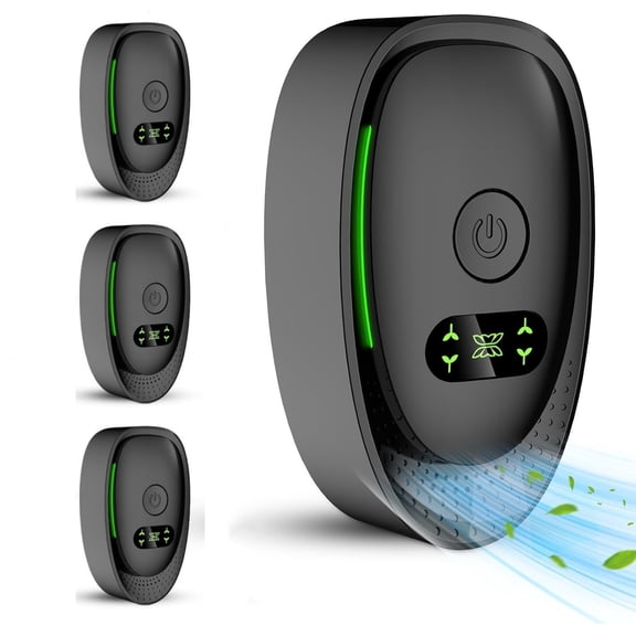 JahyShow Plug In Air Purifier - 4Pcs Plug In Air Ionizers for Home Quiet Operation-Auto Mode for Pets Dust Odor Smoke Black