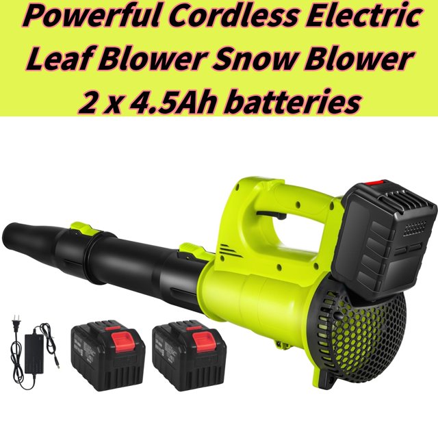 JahyShow Powerful Cordless Leaf Blower Snow Blower, 2 x 4.5Ah Batteries for Alternate Use, More