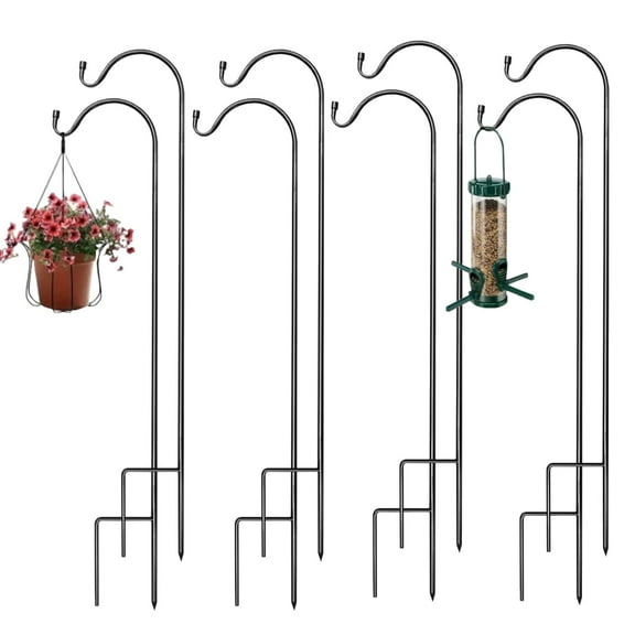 JahyShow 8 Pcs Shepherds Hooks 31.5 inch Metal Garden Shepherds Hooks for Hanging Plants, Lanterns, Solar Lights, Windchime, Weddings Decor