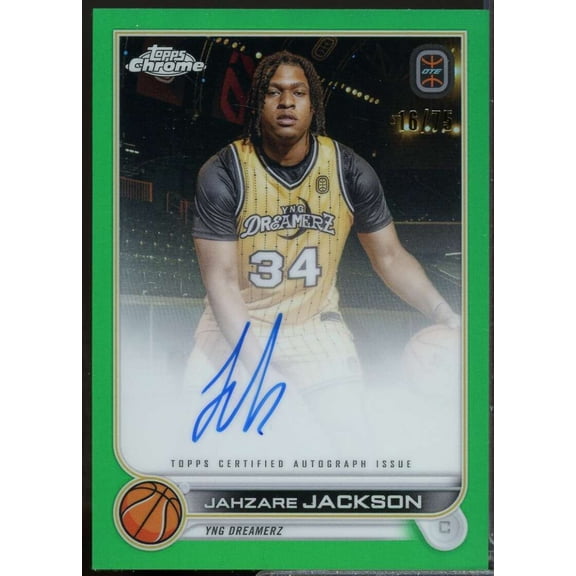Jahzare Jackson 2022-23 Topps Chrome Overtime Elite Auto Green Refractor #JJ