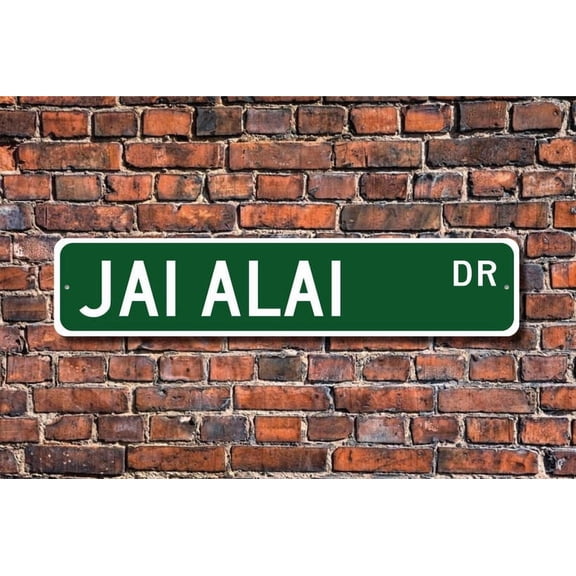 Jai Alai Jai Alai Sign Jai Alai Fan Jai Alai Player Jai Alai Gift Similar to Basque Pelota Metal Aluminum Sign - Size: 16 x 4 Inches