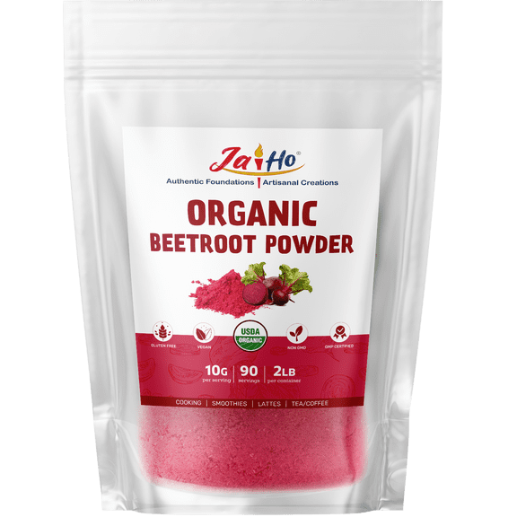 Jai Ho Certified Organic Beetroot Powder 2 lb | USDA Organic | Non-GMO | Chemical-Free - 32 oz