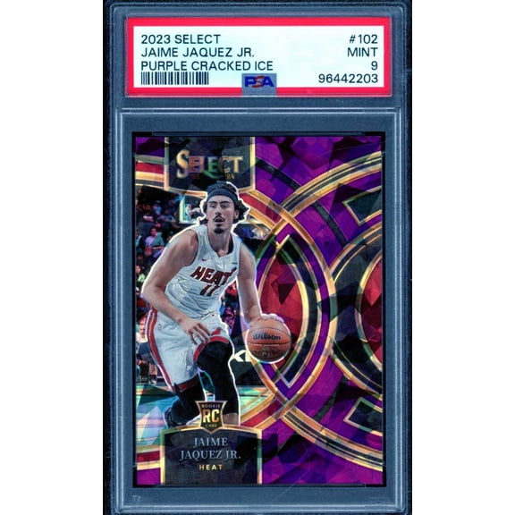 Jaime Jaquez Jr. Rookie Card 2023 Select Purple Cracked Ice #102 PSA 9