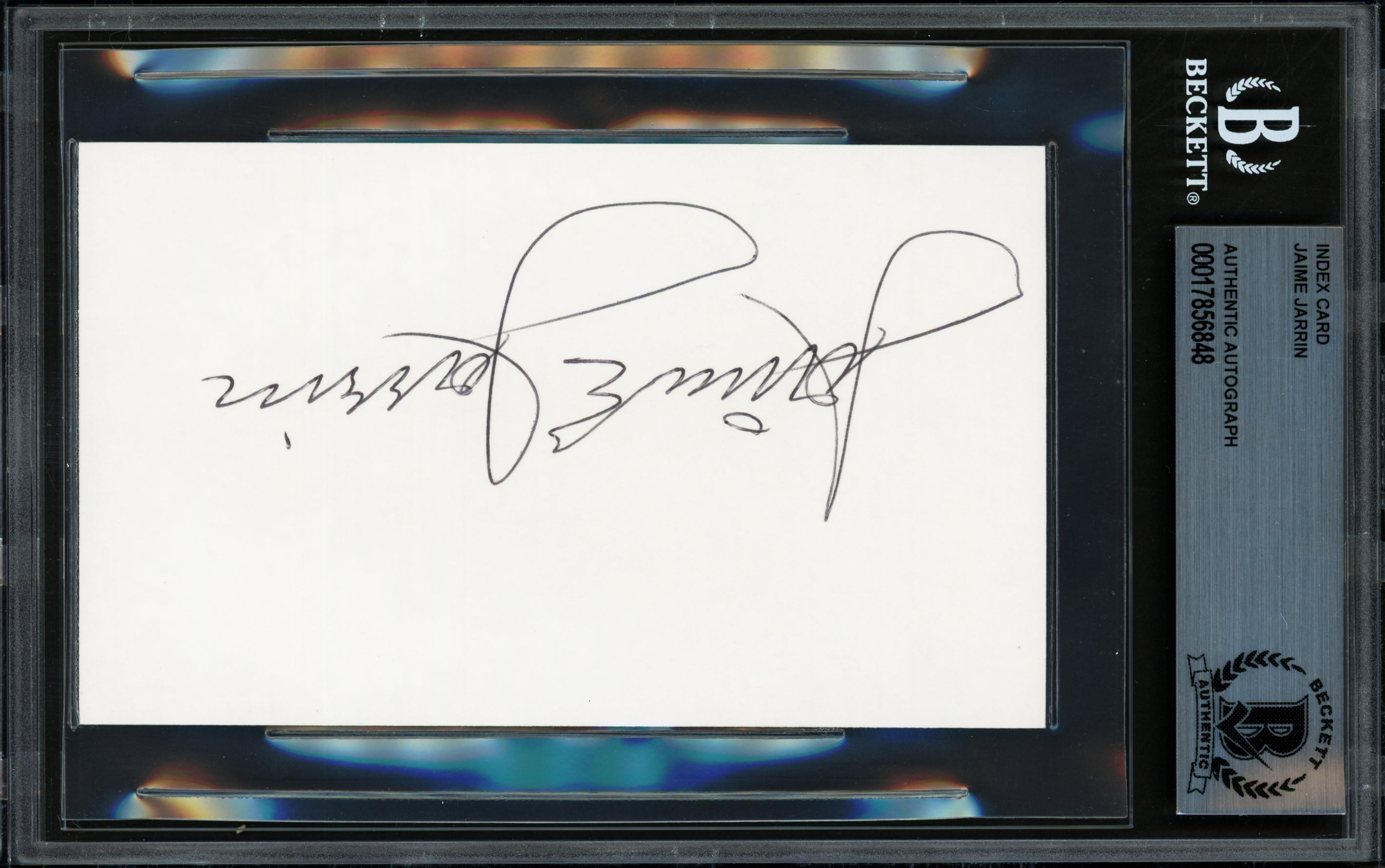 Jaime Jarrin Autographed 3x5 Index Card Los Angeles Dodgers Beckett BAS #17856848