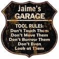thumbnail image 1 of Jaime's Garage Tool Rules Sign Shield Metal Gift 211110003180, 1 of 1