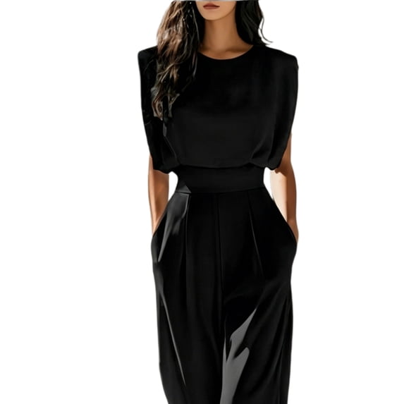 Jaimenalin Women'S 2 Piece Outfit Set with Mock Neck Crop Top and Palazzo Pants for All Occasions