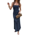 thumbnail image 1 of Jaimenalin Women'S Bodycon Lace Maxi Dress Elegant Formal Spaghetti Strap Cowl Neck Evening Party Dresses Dark Blue S, 1 of 9