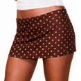 thumbnail image 1 of Jaimenalin Women'S Casual Low-Rise Solid Bodycon Mini Skirt Streetwear Brown Polka Dots M, 1 of 7