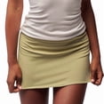 thumbnail image 1 of Jaimenalin Women'S Casual Low-Rise Solid Bodycon Mini Skirt Streetwear Green S, 1 of 7