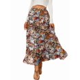thumbnail image 1 of Jaimenalin Women'S Chiffon Elastic High Waist Pleated A-Line Flared Maxi Skirts Flower-256 M, 1 of 9