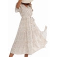 thumbnail image 1 of Jaimenalin Women'S Floral Long Dress Short Sleeve Wrap V Neck Ruffle Long Flowy Beach Dresses 109102 White XL, 1 of 9