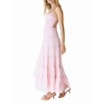 thumbnail image 1 of Jaimenalin Women'S Halter Tie Back Sleeveless Tiered Smocked Maxi Dress Pink S, 1 of 7