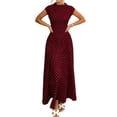 thumbnail image 1 of Jaimenalin Women'S Polka Dots Maxi Tank Dress Vintage Mock Neck Sleeveless Elegant Long Dresses Wine Red XS, 1 of 9