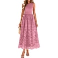 thumbnail image 1 of Jaimenalin Women'S Summer Dresses Sleeveless Crewneck A-Line Boho Lace Eyelet Tank Maxi Dress with Pockets Blush Color M, 1 of 9