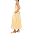 thumbnail image 1 of Jaimenalin Women'S Summer Midi Dresses Plaid Sleeveless Spaghetti Strap Smocked Tiered Beach Sundress Pockets Yellow L, 1 of 7
